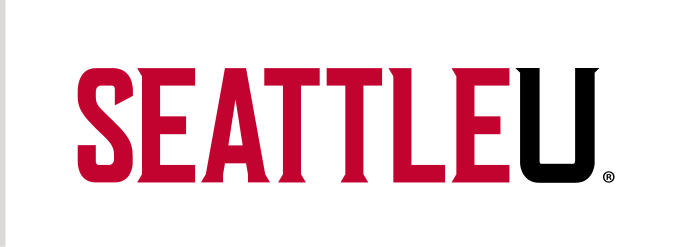 Seattle U wordmark, red/black outline variant, cell 6