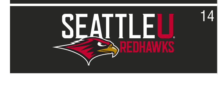 Seattle U Redhawks lockup, color on black variant, cell 14