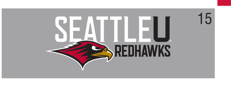Seattle U Redhawks lockup, color on gray variant, cell 15