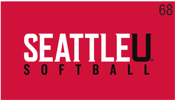 Seattle University Softball, white/black on red variant, cell 68