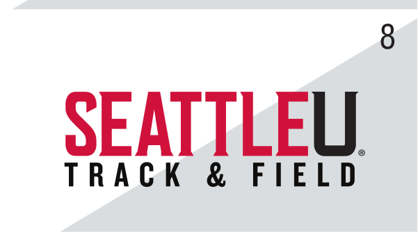 Seattle University Track & Field, black/red on white variant, cell 81
