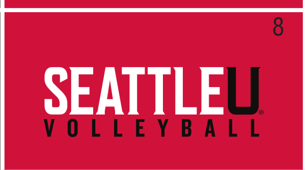 Seattle University Volleyball, white/black on red variant, cell 88