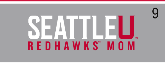 Seattle U Redhawks Mom, color on grey variant, cell 90