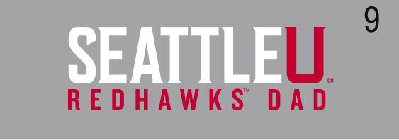 Seattle U Redhawks Dad, color on grey variant, cell 94