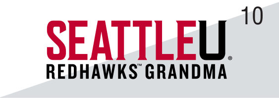 Seattle U Redhawks Grandma, color on white variant, cell 101