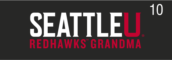 Seattle U Redhawks Grandma, color on black variant, cell 103