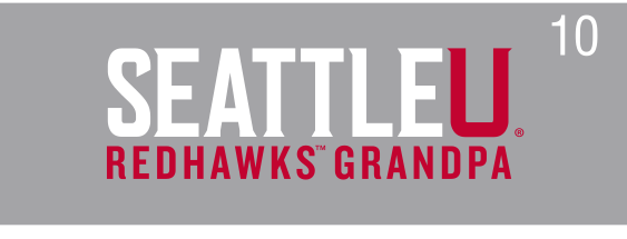 Seattle U Redhawks Grandpa, color on grey variant, cell 106