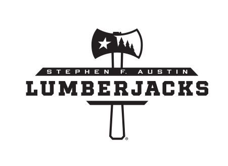 Lumberjacks wordmark with axe icon, black variant, cell 14