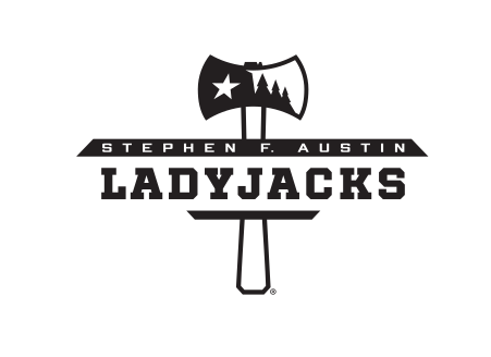 Ladyjacks wordmark with axe icon, black variant, cell 17