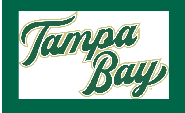 Tampa Bay Script Mark, green with gold outline variant, cell 44