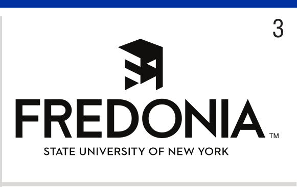 Fredonia University logo, horizontal, black variant, cell 3