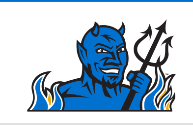 Blue Devil head with trident, color variant, cell 25