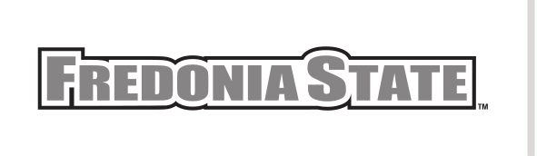 Fredonia State athletic wordmark, horizontal, grayscale variant, cell 35