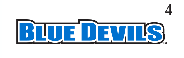 Blue Devils athletic wordmark, color variant, cell 41