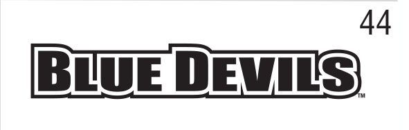 Blue Devils athletic wordmark, black variant, cell 44