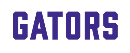 Gators wordmark, purple variant, cell 97