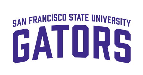 San Francisco State University Gators wordmark, purple variant, cell 101