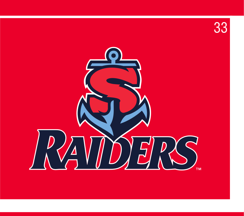 Raiders primary logo, full color on red variant, cell 33