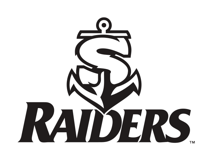 Raiders primary logo, black and white variant, cell 36