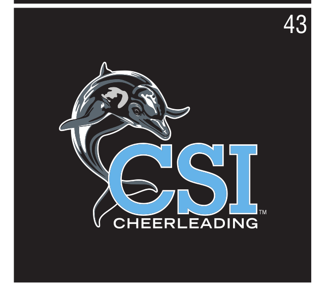 CSI dolphin logo, Cheerleading, black background variant, cell 43
