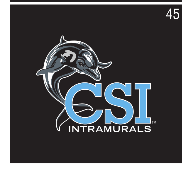 CSI dolphin logo, Intramurals, black background variant, cell 45