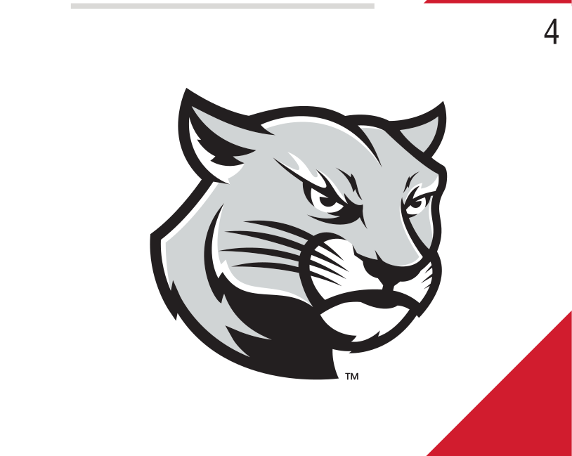 Cougar head logo, grey on white variant, cell 4