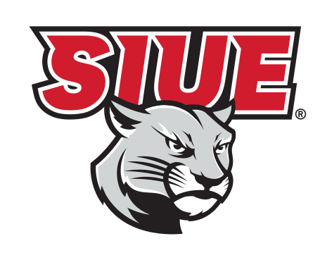 SIUE cougar logo, grayscale on white variant, cell 27