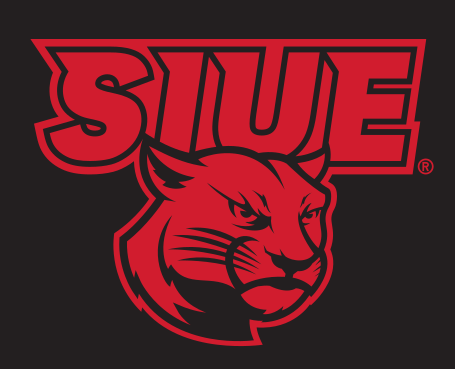 SIUE cougar logo, red outline on black variant, cell 31