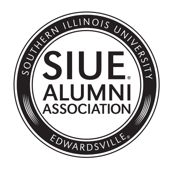 SIUE Alumni Association seal, grayscale variant, cell 42
