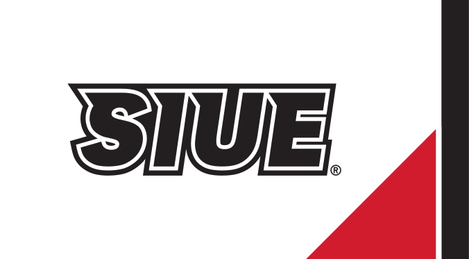 SIUE Spirit Mark, black/red on white variant, cell 48