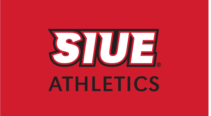 SIUE Athletics Spirit Mark, white/black on red variant, cell 51