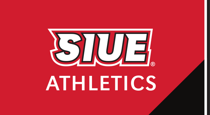 SIUE Athletics Spirit Mark, white/black/red on red variant, cell 52