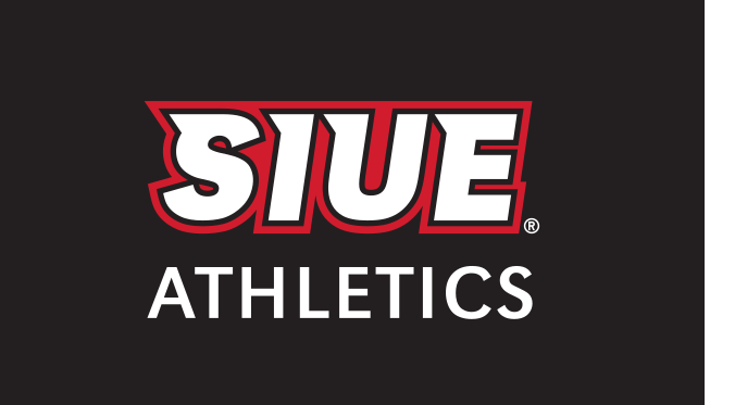 SIUE Athletics Spirit Mark, white/red on black variant, cell 53
