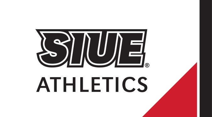 SIUE Athletics Spirit Mark, black/red on white variant, cell 55
