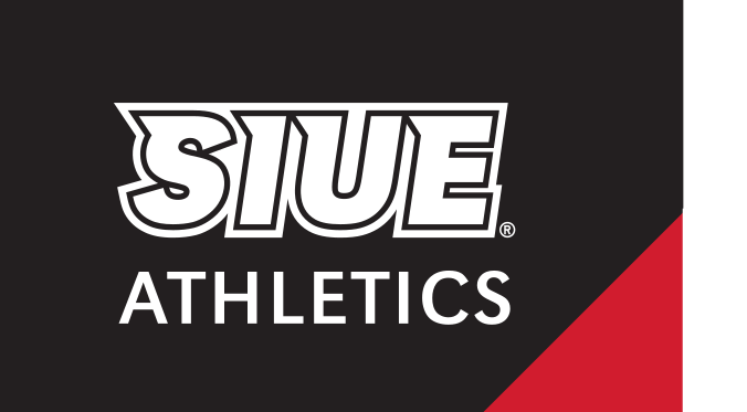 SIUE Athletics Spirit Mark, white/red on black variant, cell 56