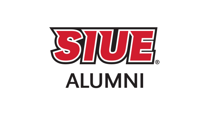 SIUE Alumni Spirit Mark, red/black on white variant, cell 64