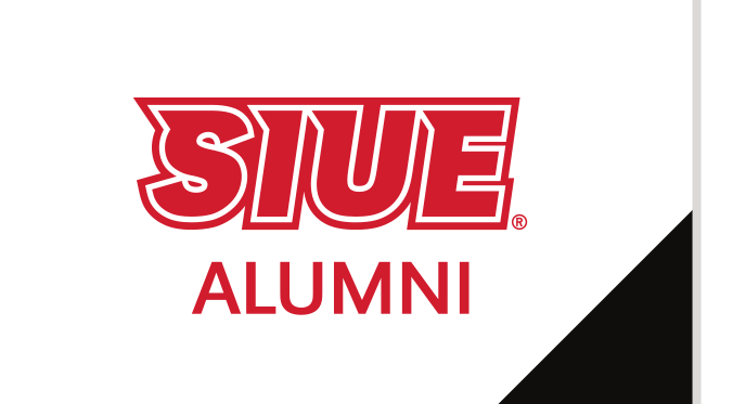 SIUE Alumni Spirit Mark, red/black on white variant, cell 68