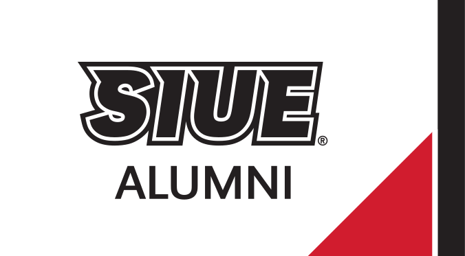 SIUE Alumni Spirit Mark, black/red on white variant, cell 69