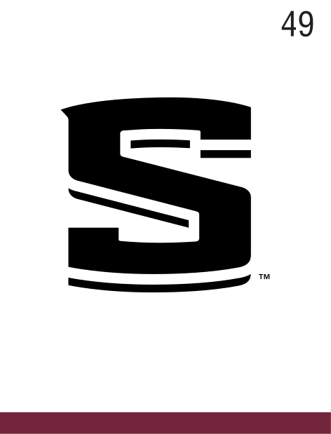 block S lettermark with horizontal bars, black variant, cell 49