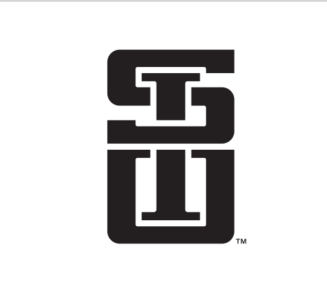 SIU stacked lettermark, black variant, cell 67