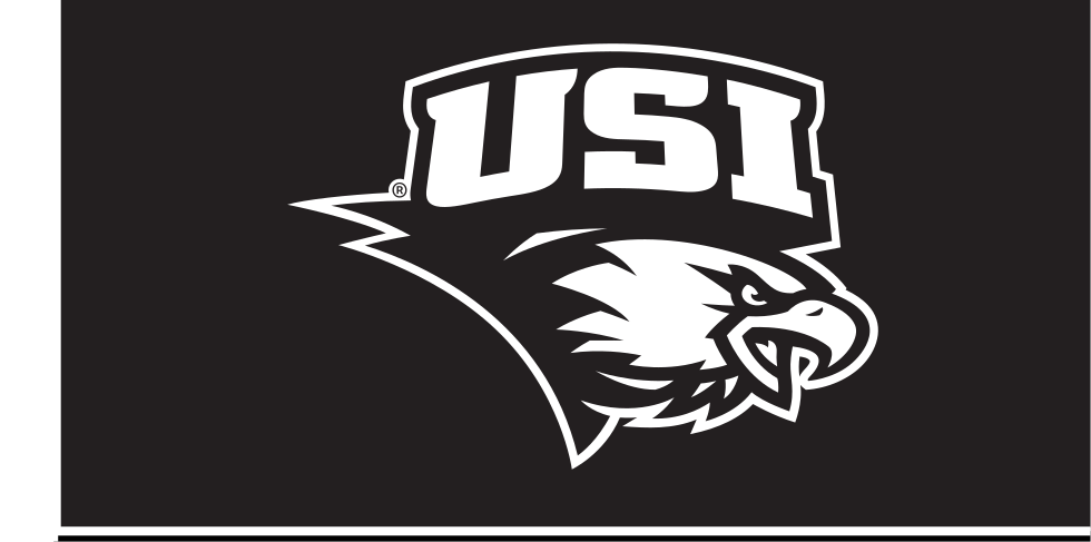 USI eagle head logo, white on black variant, cell 30