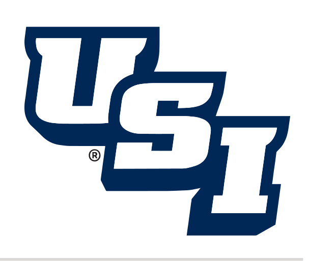 USI lettermark, navy outline variant, cell 43