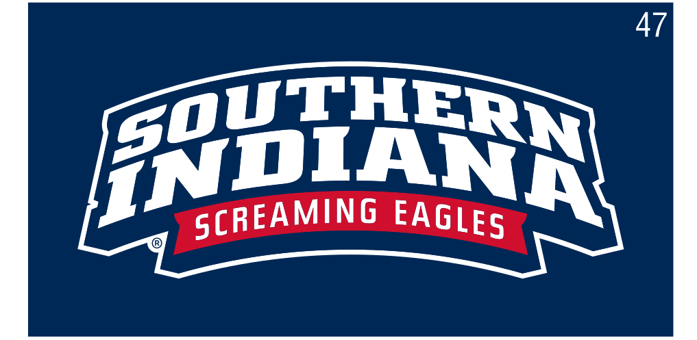 Southern Indiana Screaming Eagles logo, reverse on navy variant, cell 47