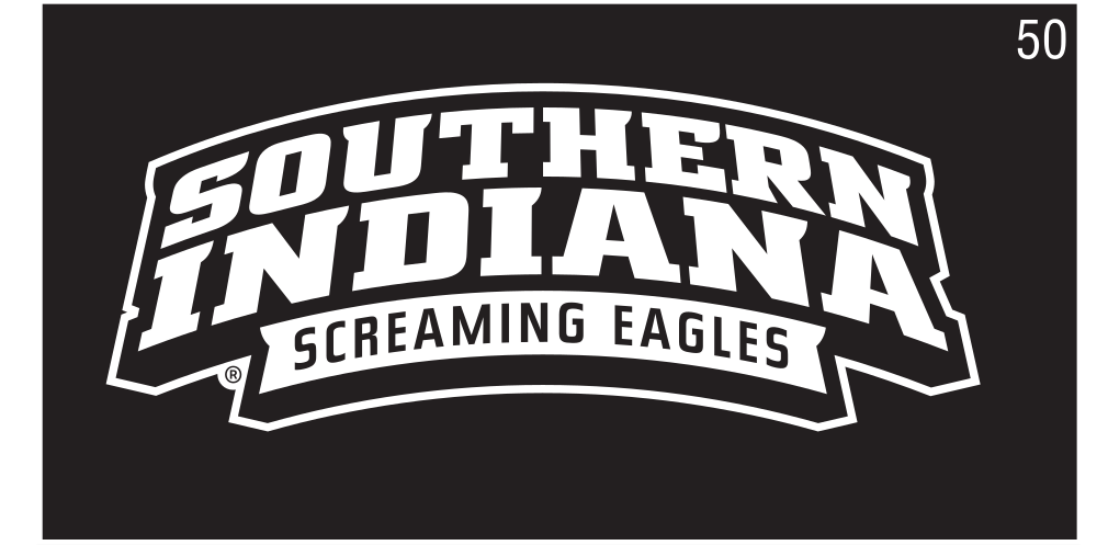Southern Indiana Screaming Eagles logo, reverse on black variant, cell 50