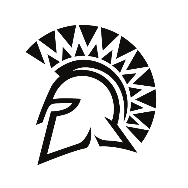 Spartan head logo, black variant, cell 7