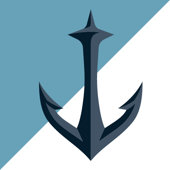 Seattle Kraken anchor logo, print version without R, split background variant