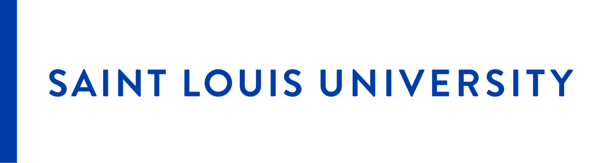 Saint Louis University, horizontal wordmark, blue variant, cell 29