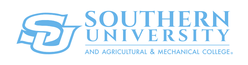 Southern University institutional mark, stacked blue/gold variant, cell 9