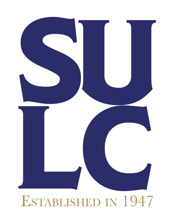 SULC lettermark with established date, navy/gold variant, cell 18