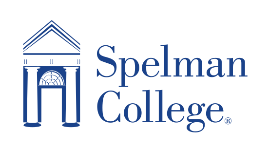 Spelman College institutional mark, horizontal lockup, dark blue variant, cell 5